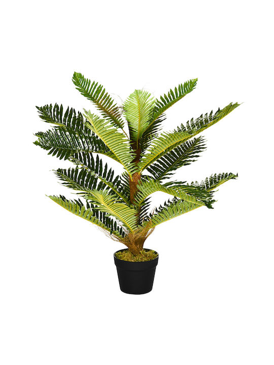 Homcom Artificial Palm Plant 18 Leaves Pot Height 85 cm Green Indoor 830-679v00gn