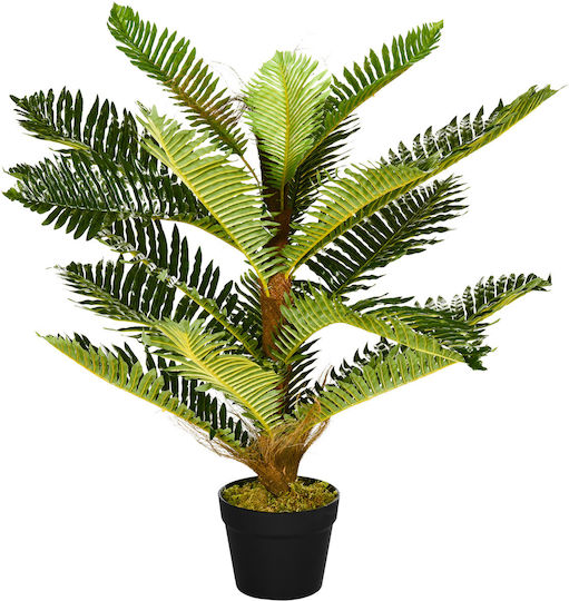 Homcom Artificial Palm Plant 18 Leaves Pot Height 85 cm Green Indoor 830-679v00gn