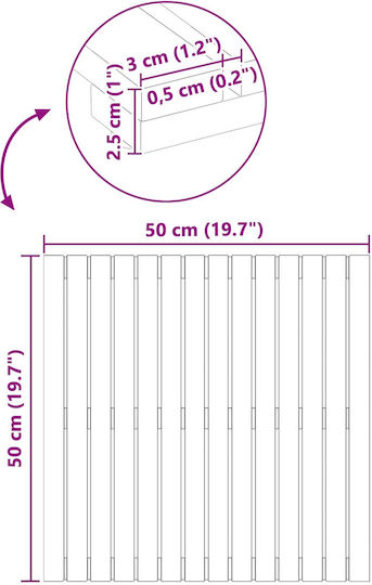 vidaXL Antiderapant Covoraș de Baie Lemn 42025255 Maro 50x50buc