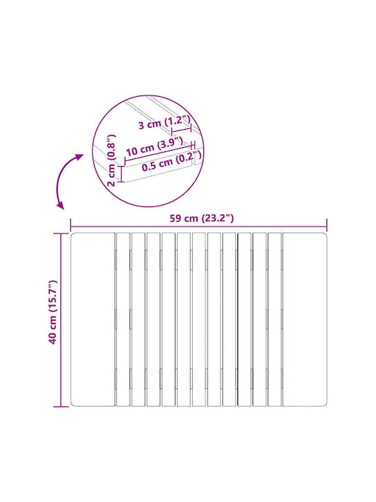 vidaXL Bath Mat Wooden 42025262 Coffee 59x40cm