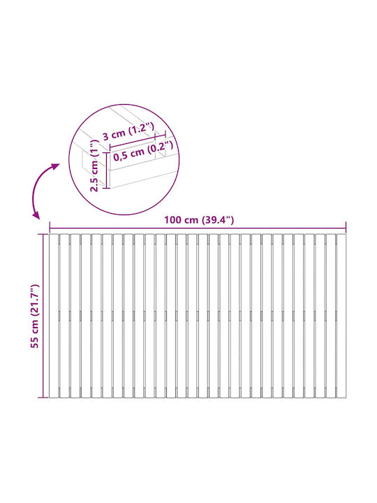 vidaXL Non-Slip Bath Mat Wooden 42025257 Coffee 100x55cm