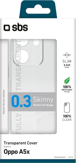 SBS 0.3 Skinny Задна корица Силикон Прозрачен (Oppo A5x)