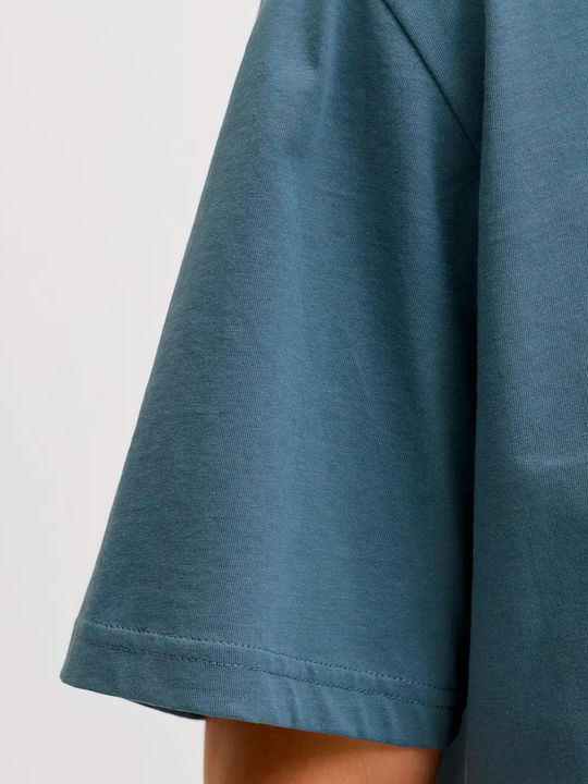 Herrenblusen Neck T-Shirt Mirage Blau