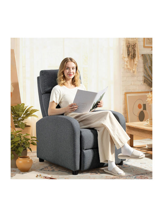 Relax Armchair with Footstool Gray 69x87x100.5cm