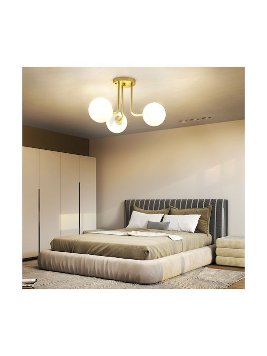 HomCom Ceiling Mount Light 42cm Gold with Socket G9