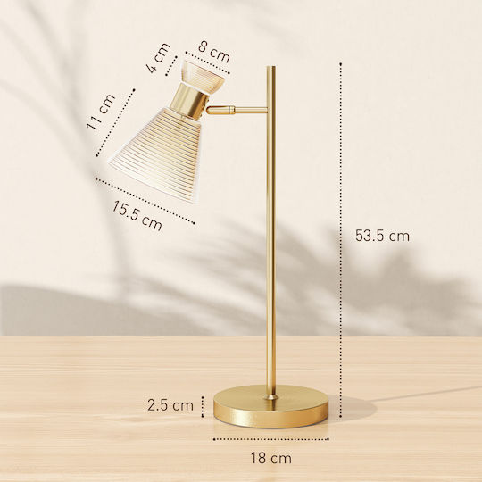 HomCom Dekorative Lampe Blume mit Fassung für E27 Lampe Gold