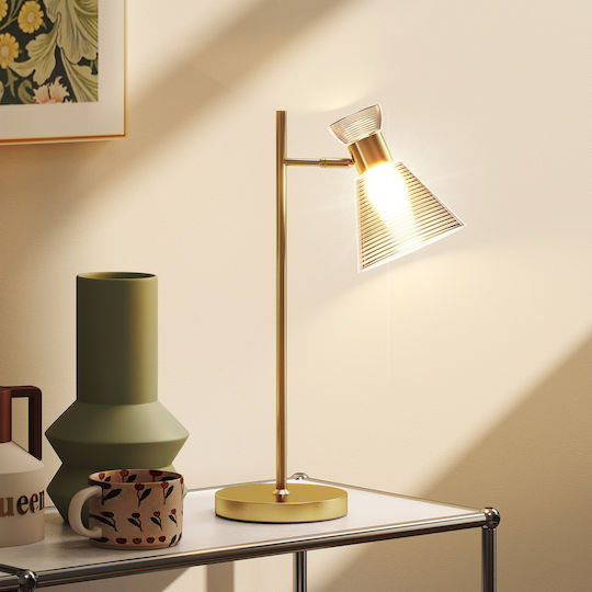 HomCom Dekorative Lampe Blume mit Fassung für E27 Lampe Gold