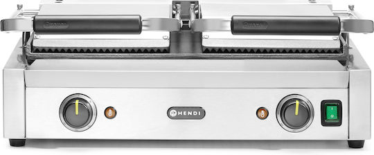 Hendi Profesional Sandwich Maker cu Suprafețe Netede Din Fontă cu Suprafețe Ondulate Din Fontă 3600W