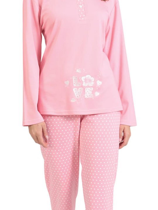 Lydia Creations Winter Women's Pyjama Set Pink
