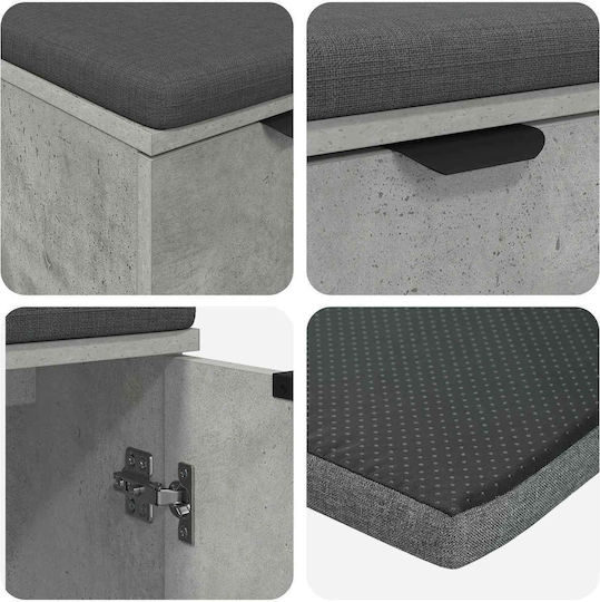 Έπιπλο Εισόδου με Παγκάκι Γκρι 60x38x46εκ.