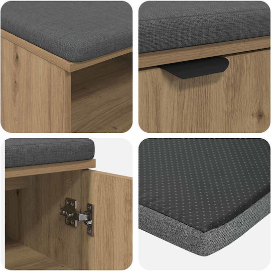Мебел за антре с Пейка Artisan Oak 80x38x46см Мебел за антре с Пейка Artisan Oak 80x38x46см