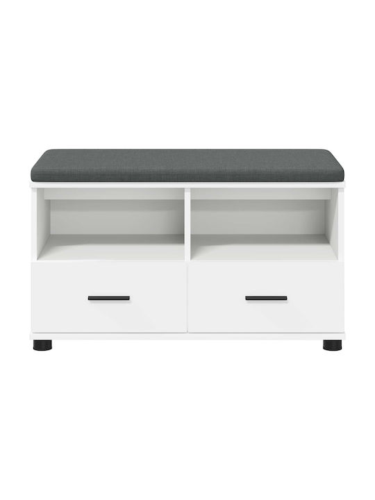 Mobilier de Intrare cu Bancă Alb 80x38x46cm