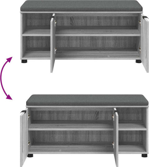 Eingangsmöbel mit Bank Gray Sonoma 100x38x46cm