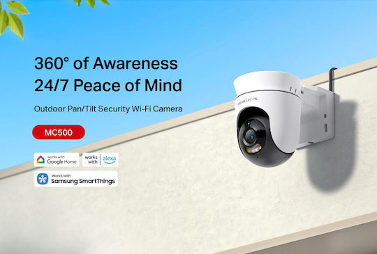 Mercusys MC500 IP Überwachungskamera Wi-Fi Full HD 1080p Wasserdicht mit Zwei-Wege-Kommunikation und Objektiv 4mm