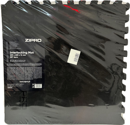Zipro Podele Puzzle de Gimnastică Negre 4buc
