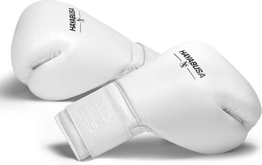 Hayabusa Pro Velcro Boxhandschuhe Leder für Kampf Weiß