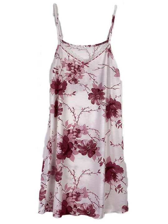 Sorrisino Summer Women's Cotton Robe with Nightgown Pink
