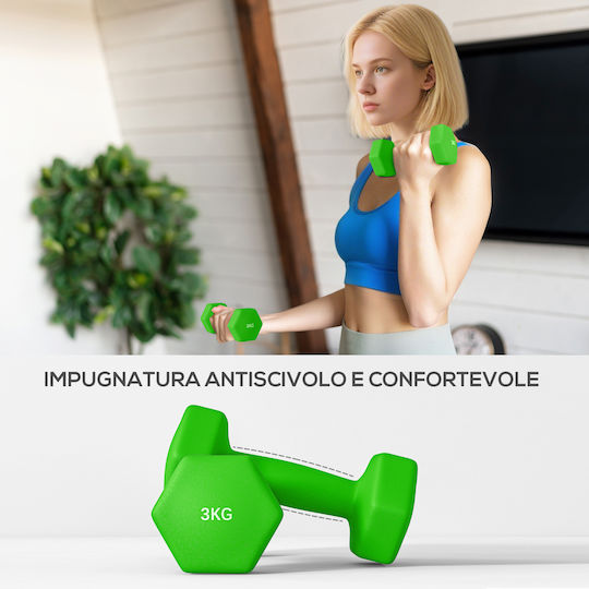 Sportnow Σετ Βάρη Χειρός Στήριγμα 6 Συνολικά Βάρη 2x1 Kg 2x2 Kg 2x3 Kg Πολύχρωμο A91-317v00mx