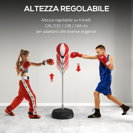 HomCom Συνθετικός Σάκος Ταχύτητας με Ύψος 43cm Κόκκινος
