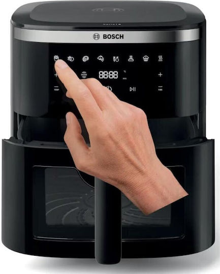 Bosch Series 6 Heißluftfritteuse mit Doppel-Abnehmbarer Korb 7.2Es Schwarz