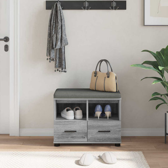 Entry Furniture with Bench Gray Sonoma 60x38x46cm
