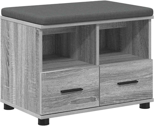 Entry Furniture with Bench Gray Sonoma 60x38x46cm