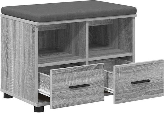 Entry Furniture with Bench Gray Sonoma 60x38x46cm