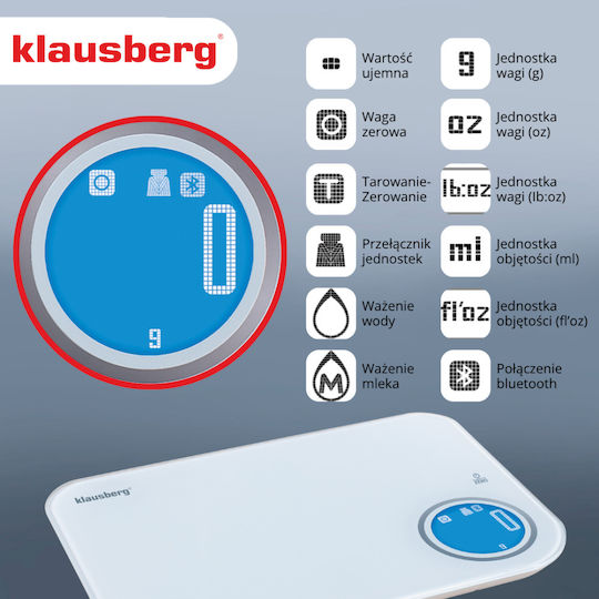 Klausberg Digital Kitchen Scale Up To 10kg White