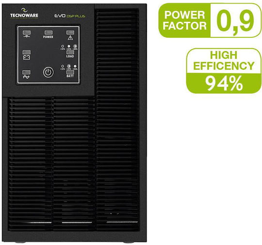 Tecnoware EVO DSP Plus UPS On-Line 800VA 720W with 4 IEC Outlets