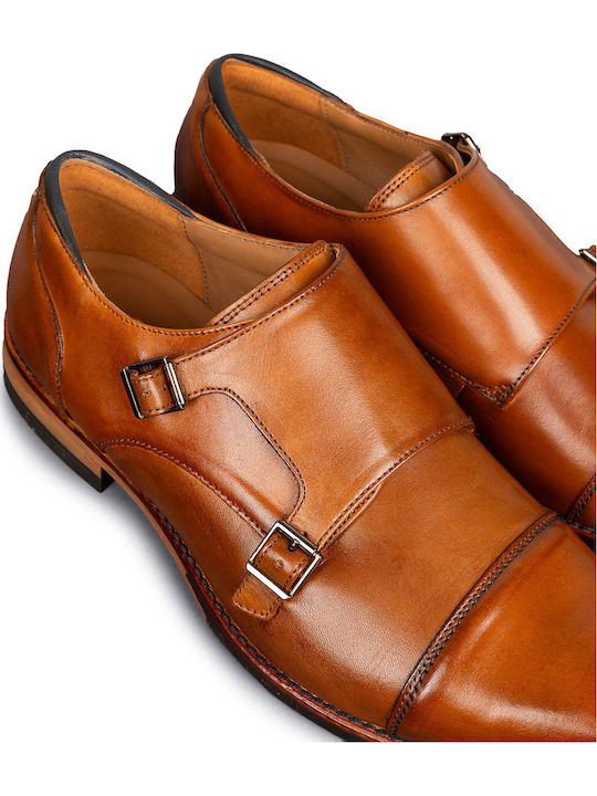 Craftarlo Leather Men's Monk Dress Shoes Tabac Brown