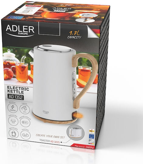 Adler Kettle 1.7lt 2200W White
