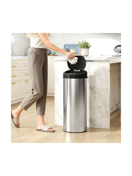 HomCom Waste Bin Waste made of Stainless Steel with Photocell Silver 55lt 1pcs