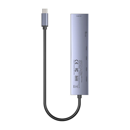 Unitek USB-C Docking Station με HDMI 4K PD Ασημί (H1124AGY01)