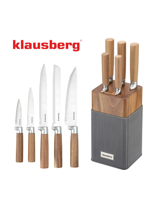 Klausberg Комплект Ножове с Основа от Неръждаема Стомана 6бр