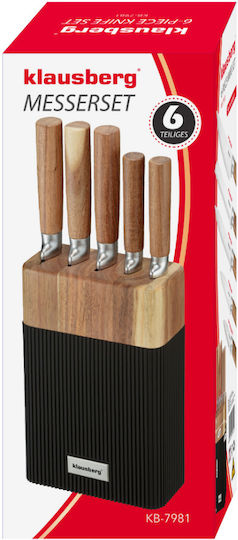 Klausberg Knife Set with Block from Stainless Steel 6pcs