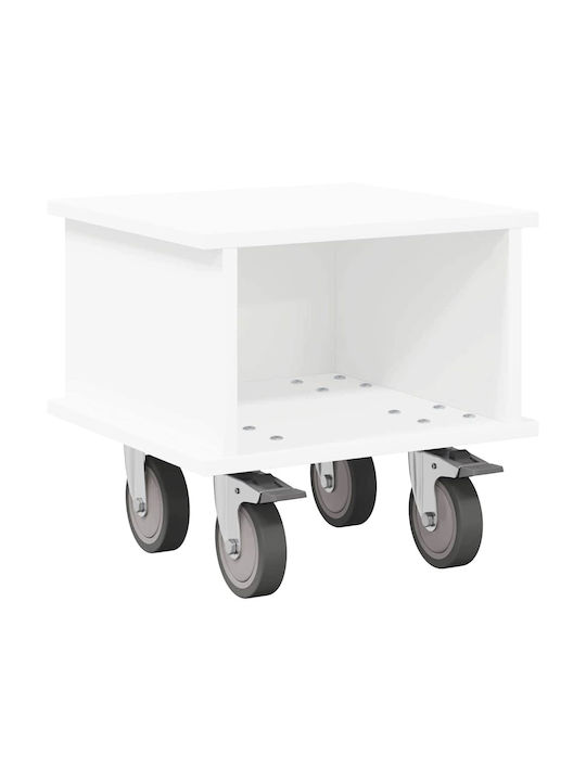 Wooden Bedside Table White 37x35x35cm