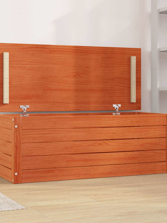 vidaXL Wooden Decorative Trunk Brown 109x36.5x33cm