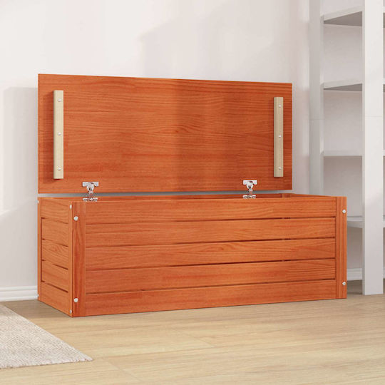 vidaXL Wooden Decorative Trunk Brown 109x36.5x33cm