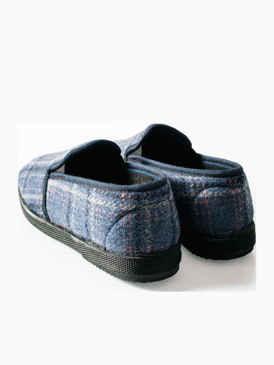 Men's Printed Heel Enclosed Slippers Blue