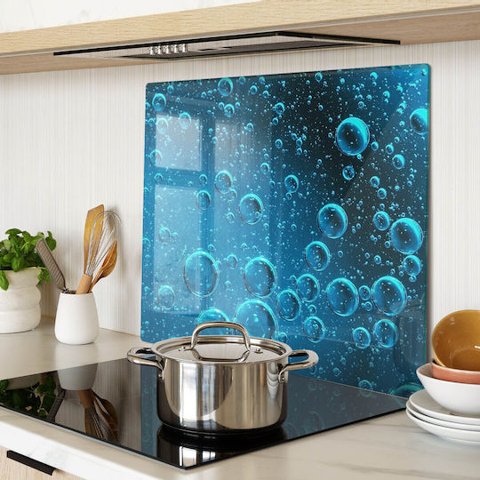 Multifunktionale Glas-Schneidefläche Küchenplatte Gehärtetes Glas Blasen Wasser 60x52 cm