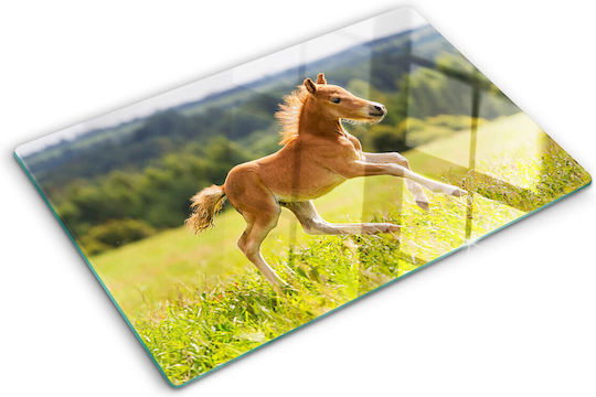 Schneidebrett Küchenarbeitsplatten Schutzplatte Gehärtetes Glas Kavallerie Lauf 80x52 Cm