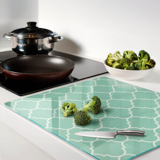 Glass Kitchen Board Print Tempered Glass Moroccan Design 60x52 Cm