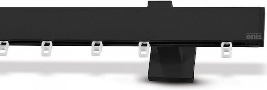Enis by Domus Plug One-Way Metallic Curtain Track Black Checkmate 160cm Enis by Domus Plug One-Way Metallic Curtain Track Black Checkmate 160cm