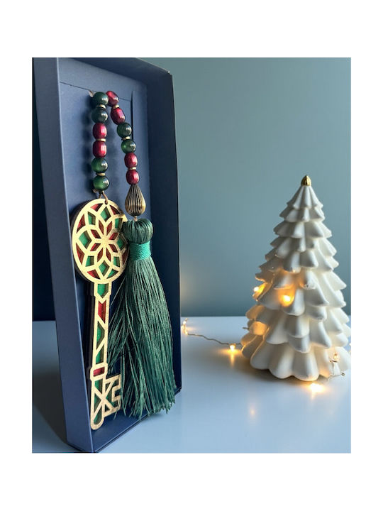 Handmade Настолници Гоури Ключ за басейн Червен от Дървο 5.5x14см 1бр