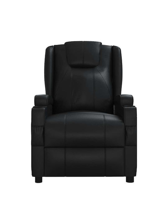 Fotoliu Relax cu Puf din Piele Ecologică Cremă albă 75x88x100cm