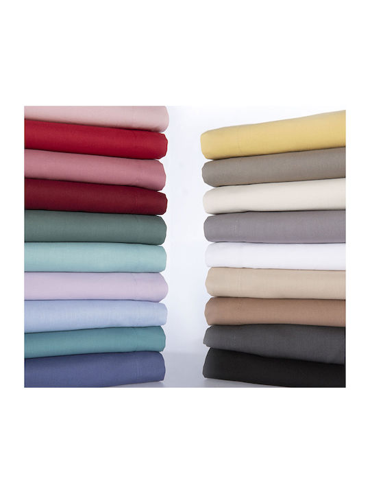 Nef-Nef Homeware Cearșaf Single cu Elastic 100x200+30cm. Basic Roșu