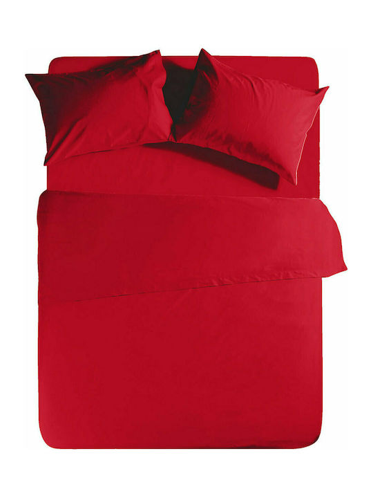 Nef-Nef Homeware Sheet Semi Double with Elastic 120x200+30cm. Basic 1173 Red