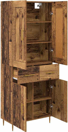 Highboard Επιδαπέδια Βιτρίνα από Μοριοσανίδα με Τζάμι 69.5x34x180cm Highboard Επιδαπέδια Βιτρίνα από Μοριοσανίδα με Τζάμι 69.5x34x180cm