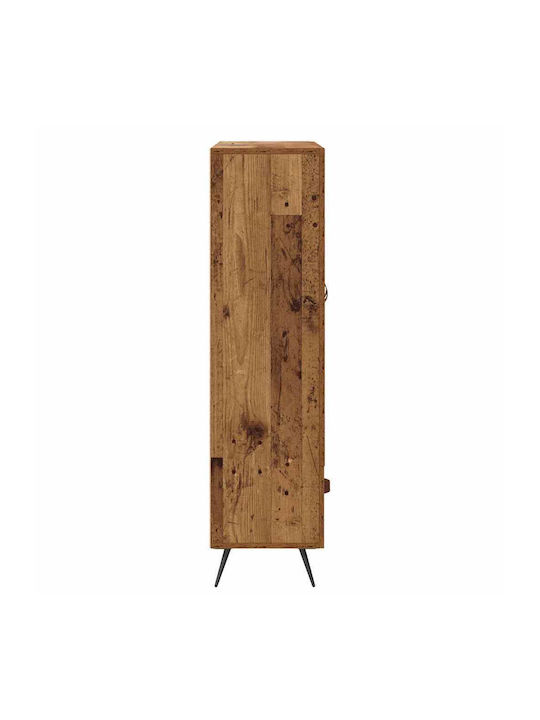 Висулка Витрина за хол от Дърво & Метал със Стъкло Old Wood 69.5x31x115см
