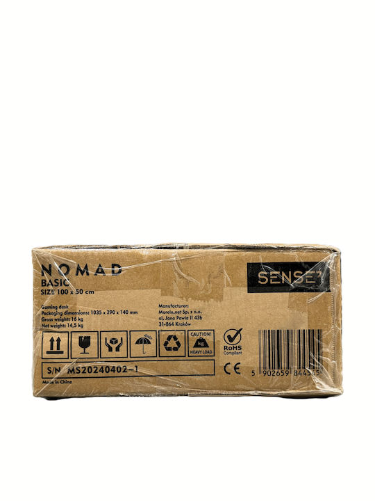 Γραφείο Gaming Nomad Basic Ξύλινο Μαύρο 100x50x75εκ.